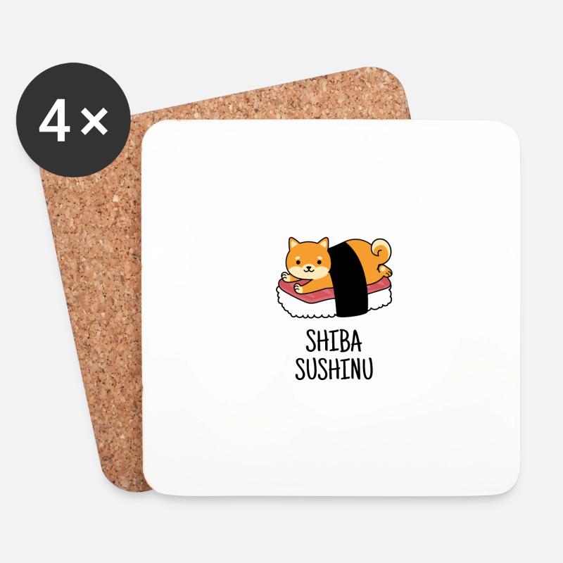 Shiba Inu | Sushi - Untersetzer (4er-Set) - Weiß