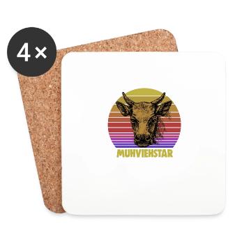 Muhviehstar Muhviehstar Kuh Kühe Rindvieh Muhviehs - Untersetzer (4er-Set) - Weiß - Vorne