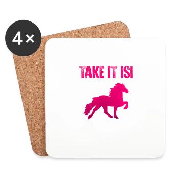 Take It Isi | Icelandic horse icelandic pony tölt horse - Coasters (set of 4) - white - Front