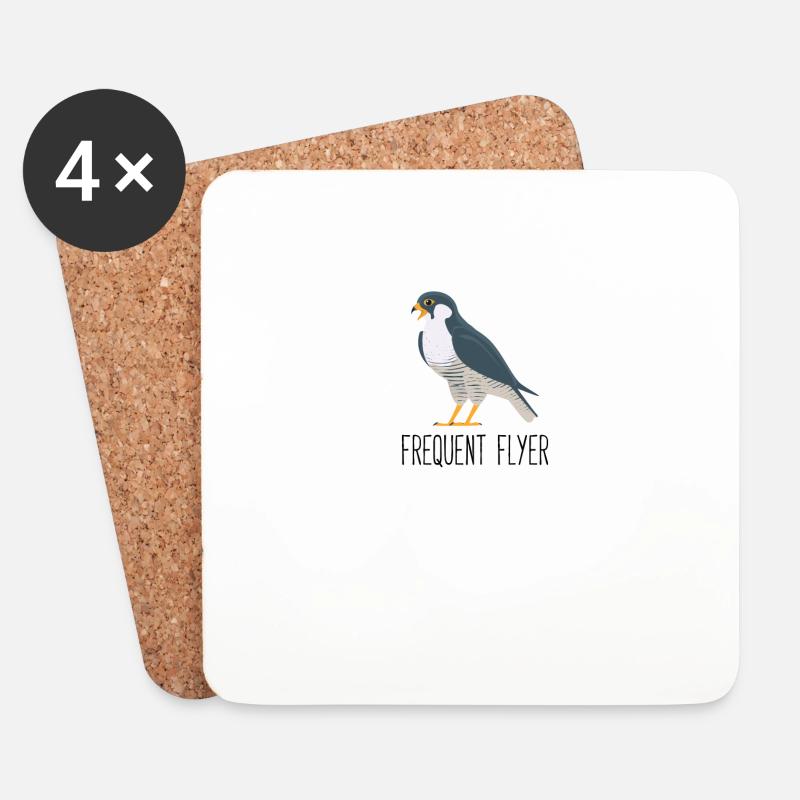 Lustiges Wanderfalken-Birder-Geschenk - Untersetzer (4er-Set) - Weiß