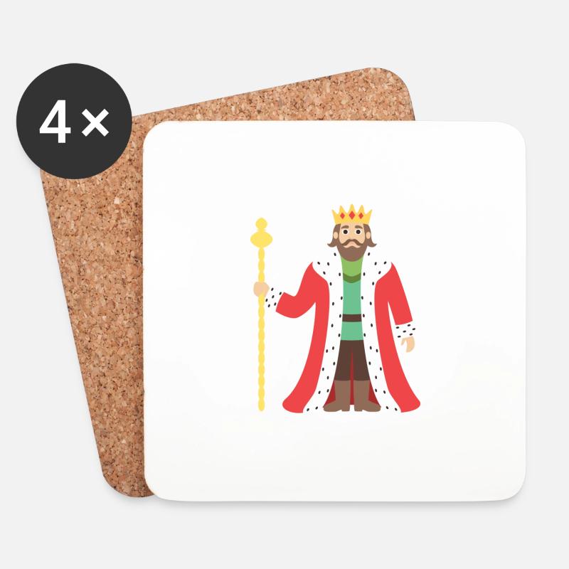 König - Untersetzer (4er-Set) - Weiß