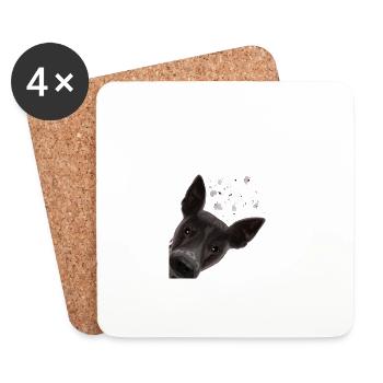Curieux American Hairless Terrier chien - Dessous de verre (lot de 4) - blanc - Devant