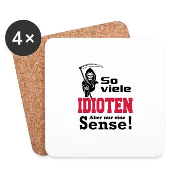 Sensenmann Idioten - Untersetzer (4er-Set) - Weiß - Vorne