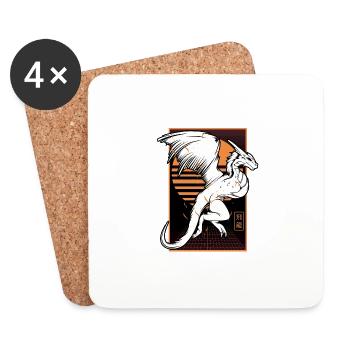 Dragon Japanese Art Japan Anime Lover Fans - Coasters (set of 4) - white - Front