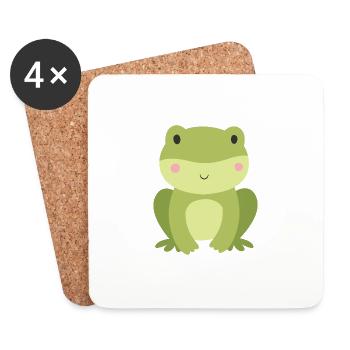 grenouille - Dessous de verre (lot de 4) - blanc - Devant