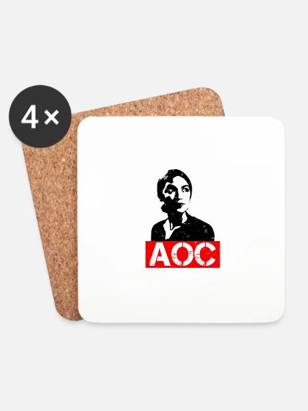 AOC for President 2024 Alexandria Ocasio-Cortez - Untersetzer (4er-Set) - Weiß