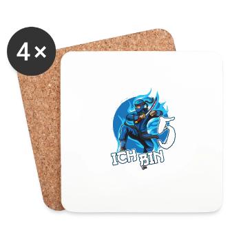 Blauer Ninja Fünften 5 Geburtstag Junge Geschenk - Untersetzer (4er-Set) - Weiß - Vorne