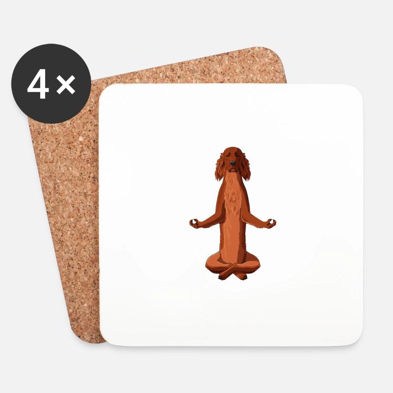 Meditierender Irish Red Setter Hund - Untersetzer (4er-Set) - Weiß