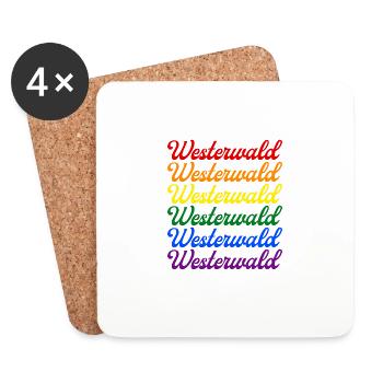 Westerwald Berge Westerwald Geschenkidee Pfalz - Untersetzer (4er-Set) - Weiß - Vorne