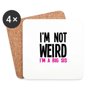 Im pas bizarre Im A Big Sis - Dessous de verre (lot de 4) - blanc - Devant