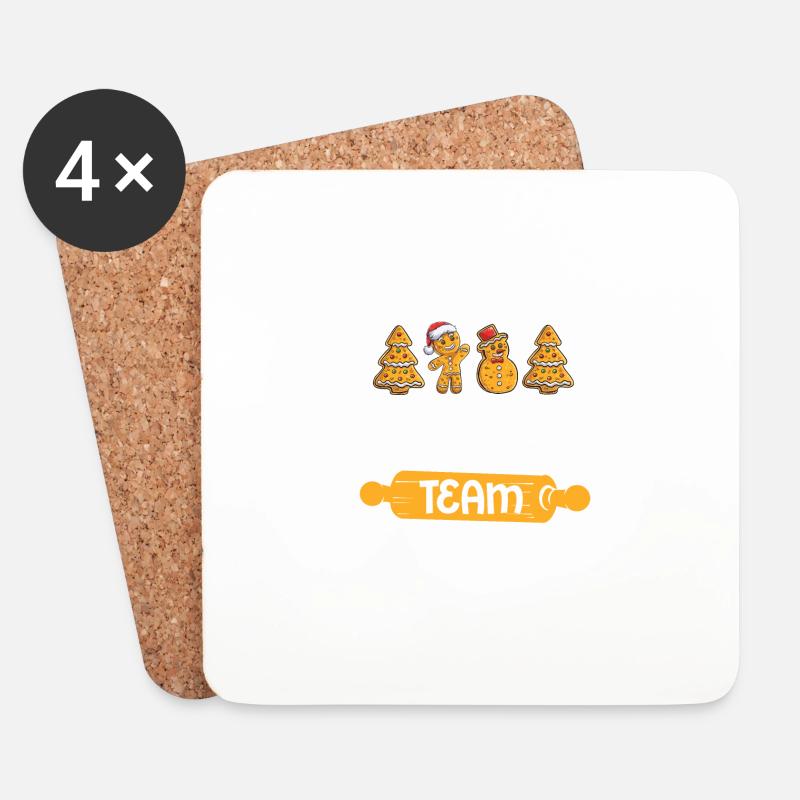Back Team Bäcker Weihnachten Baking Lebkuchen Plät - Untersetzer (4er-Set) - Weiß