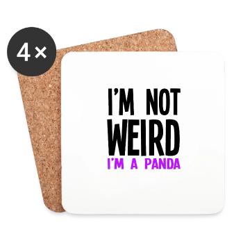 Je ne suis pas bizarre je suis un panda - Dessous de verre (lot de 4) - blanc - Devant