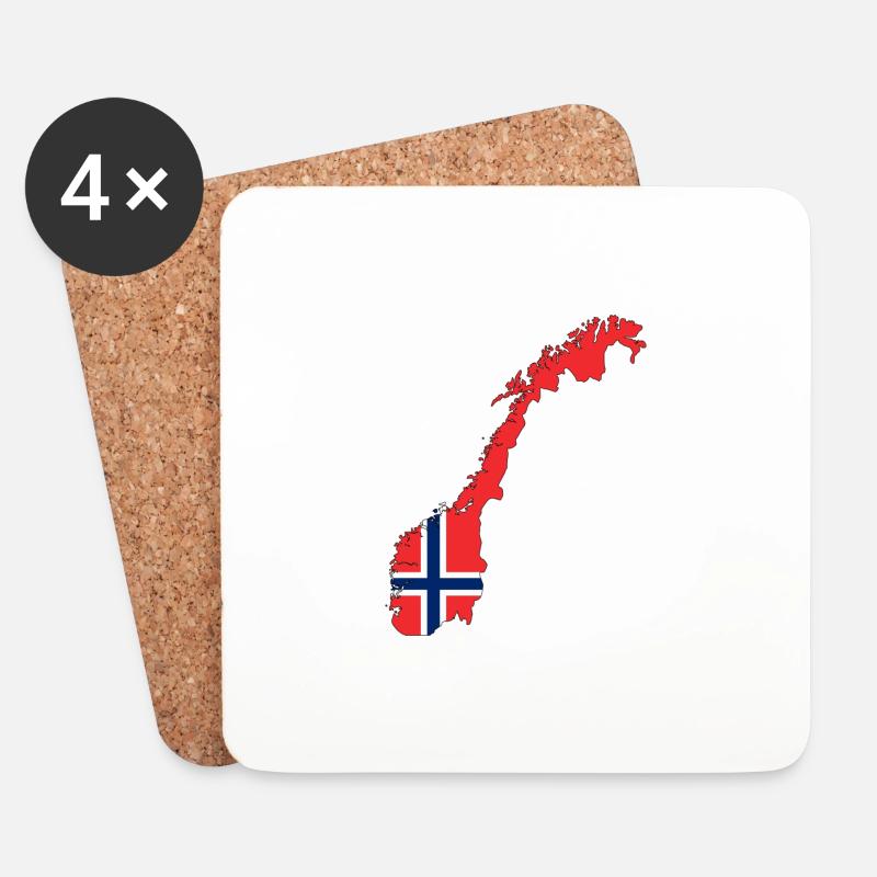 Norwegen - Untersetzer (4er-Set) - Weiß