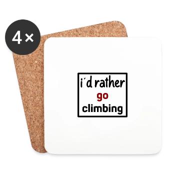 i would rather go climbing - Coasters (set of 4) - white - Front