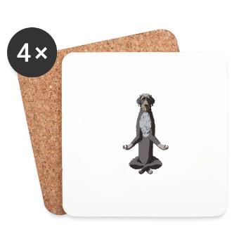 Méditant allemand Piqûre chien - Dessous de verre (lot de 4) - blanc - Devant