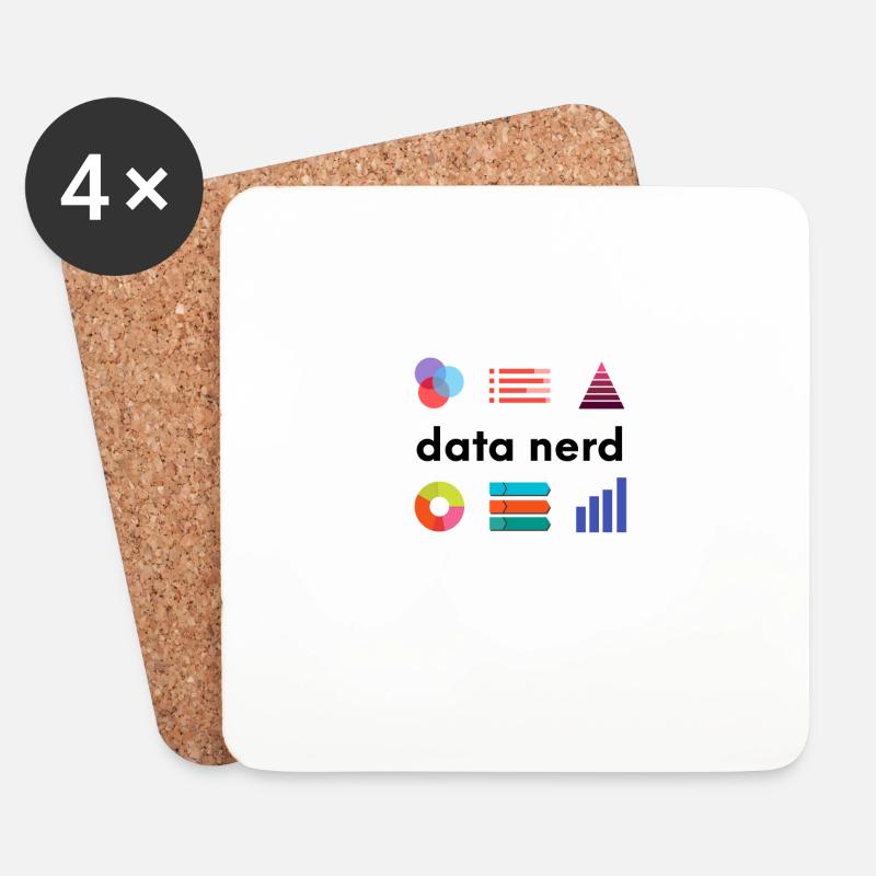 Data Nerd - Data Analyst Data Scientist - Data - Untersetzer (4er-Set) - Weiß