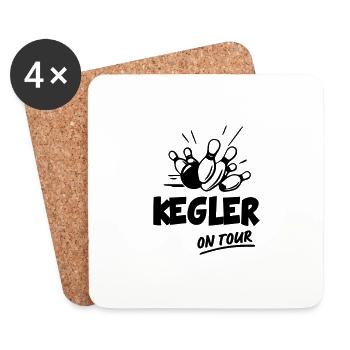 Kegeln Bowling Sport - Untersetzer (4er-Set) - Weiß - Vorne