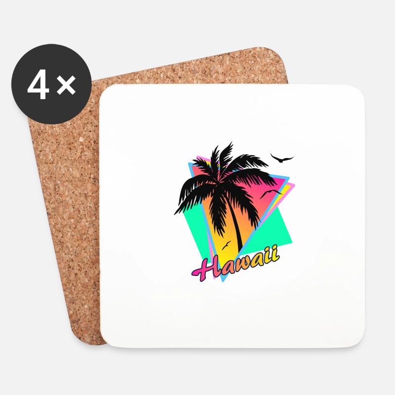 Hawaii - Untersetzer (4er-Set) - Weiß