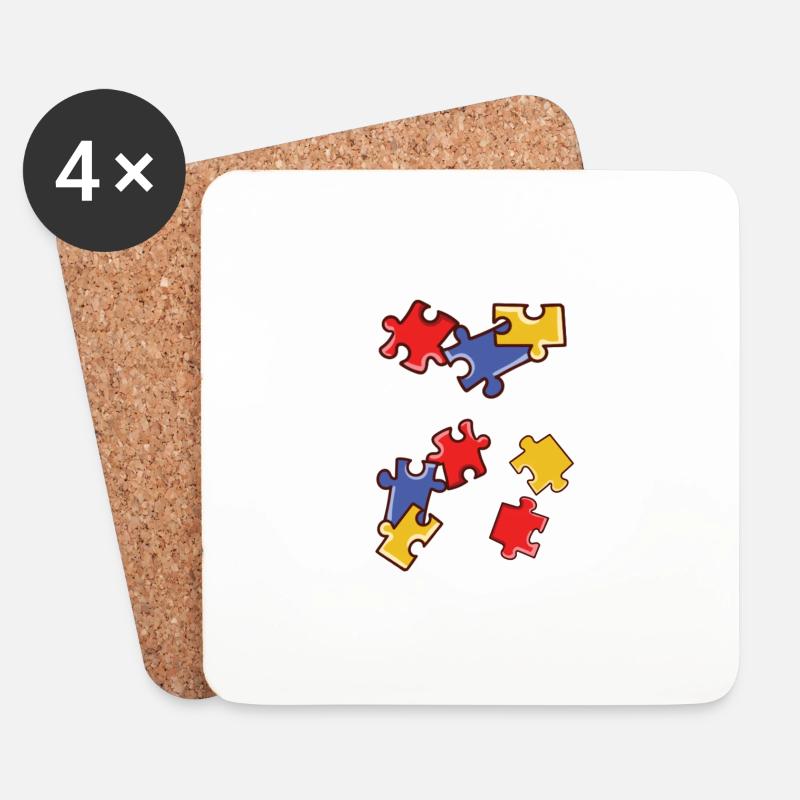 Puzzle - Untersetzer (4er-Set) - Weiß