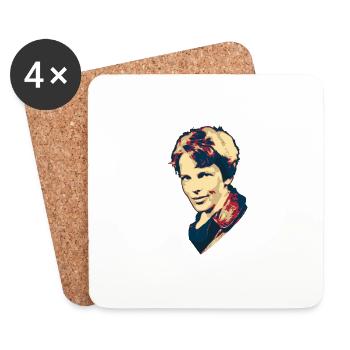 Amelia Earhart - Coasters (set of 4) - white - Front