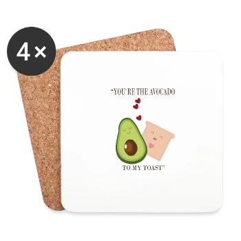 Avocado - Dessous de verre (lot de 4) - blanc - Devant