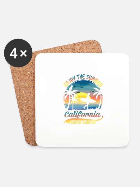 California Surfing - Untersetzer (4er-Set) - Weiß