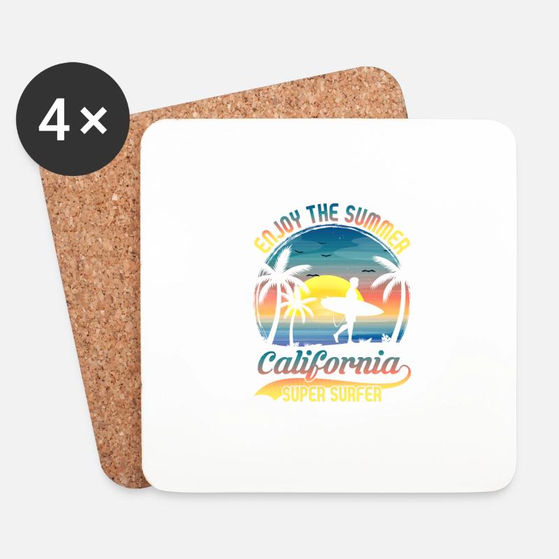 California Surfing - Untersetzer (4er-Set) - Weiß