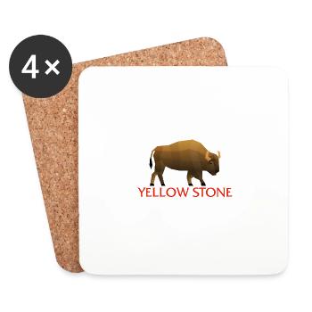 Yellowstone-Nationalpark, Yellowstone National - Untersetzer (4er-Set) - Weiß - Vorne