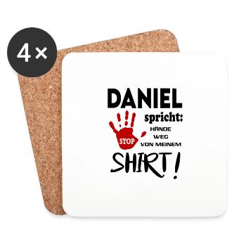Name Namenstag Geschenkidee DANIEL - Untersetzer (4er-Set) - Weiß - Vorne