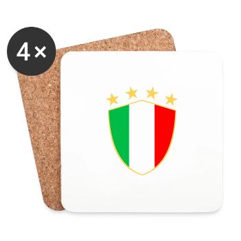 Italie Shirt ITALIA 2021 Fan de football (2020) - Dessous de verre (lot de 4) - blanc - Devant