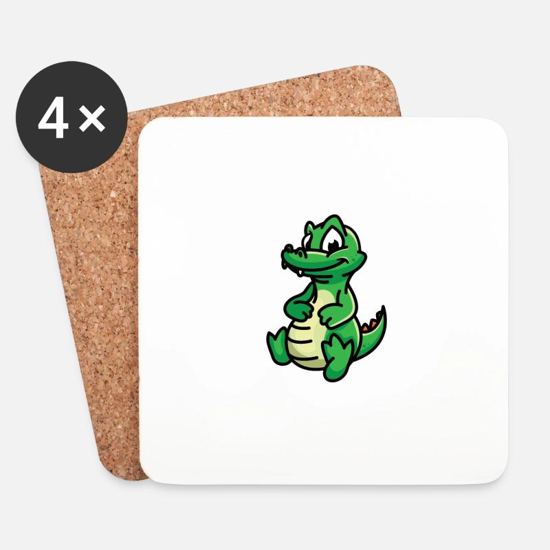Alligator - Untersetzer (4er-Set) - Weiß