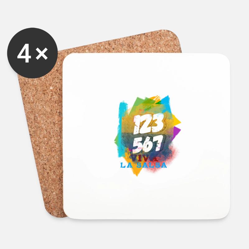 Salsa Dance Salsa 123 567 - Coasters (set of 4) - white