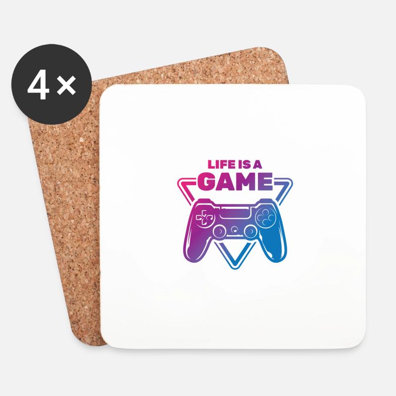 Gaming - Untersetzer (4er-Set) - Weiß