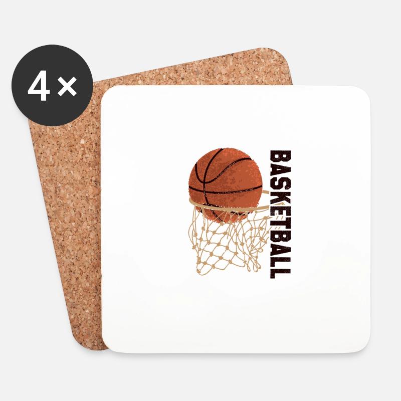 Basketball - Untersetzer (4er-Set) - Weiß