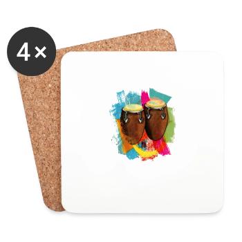 Conga Drums Latin Music Tumbadora - Coasters (set of 4) - white - Front