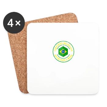 Drapeau Brésilien Certifié Brésilien - Dessous de verre (lot de 4) - blanc - Devant