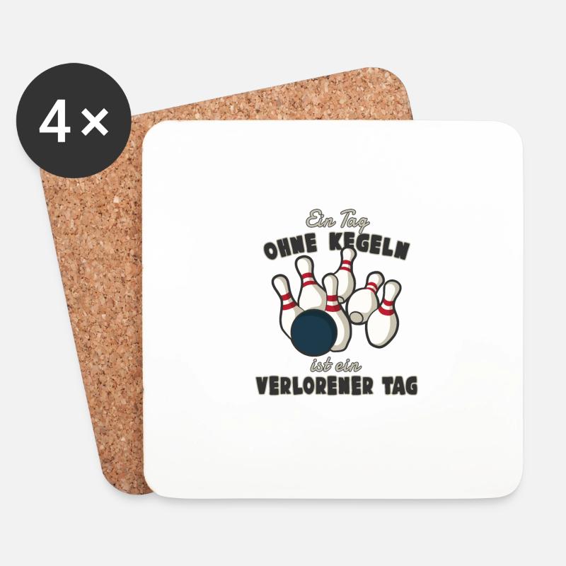 Ein Tag ohne Kegeln ist ein verlorener Tag - Untersetzer (4er-Set) - Weiß