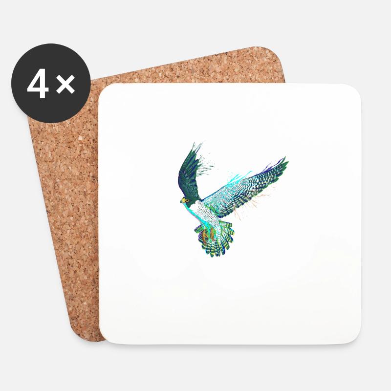 Fliegender Vogel Bunter Wanderfalke - Untersetzer (4er-Set) - Weiß