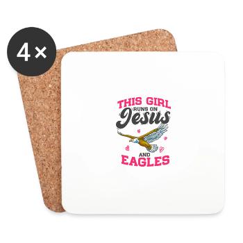 Eagle Lover This Girl Runs On Jesus And Eagles - Coasters (set of 4) - white - Front