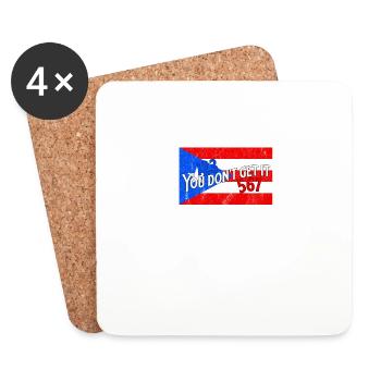 Drapeau de Porto Rico 123 567 Salsa - Dessous de verre (lot de 4) - blanc - Devant