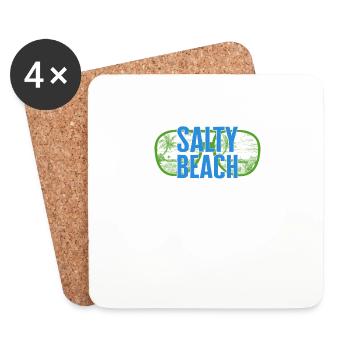 Salty Beach Sunglasses Shirt, Family Vacation - Coasters (set of 4) - white - Front