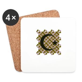 Islam Symbol Hemd, Muslim Praying Geschenk Vintage - Untersetzer (4er-Set) - Weiß - Vorne