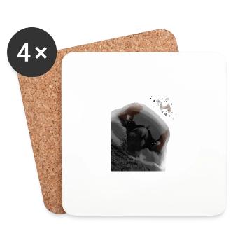 Funny Curious Bird Sparrow - Coasters (set of 4) - white - Front