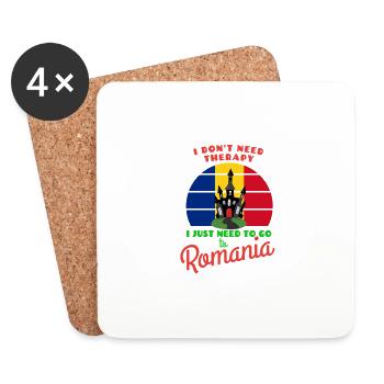 Funny "I just need to go to Romania" - Coasters (set of 4) - white - Front