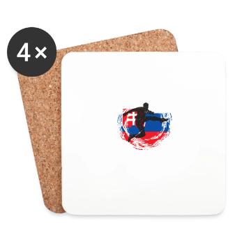 Slovakia fan Slovakia football Slovensko futbal - Coasters (set of 4) - white - Front