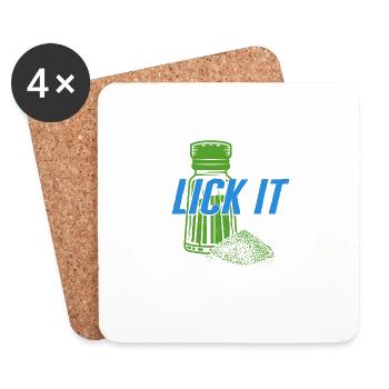 Cinco De Mayo Chemise, Lick It Salt Drôle de boisson - Dessous de verre (lot de 4) - blanc - Devant