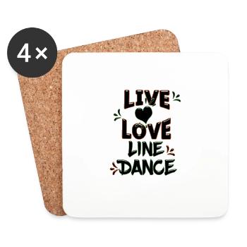 Live Love Line Dance - Untersetzer (4er-Set) - Weiß - Vorne