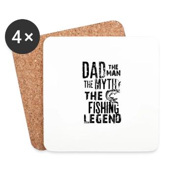 Dad The Man The Myth The Fishing Legend print for - Coasters (set of 4) - white - Front