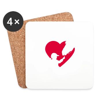 Pferd Mädchen süßes Herz Reiten Süßes Geschenk für - Untersetzer (4er-Set) - Weiß - Vorne