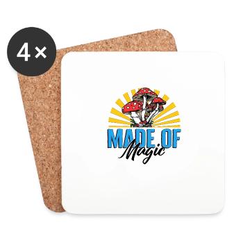 Pilzhemd, aus Magic Mushroom Funny Tee, - Untersetzer (4er-Set) - Weiß - Vorne